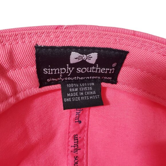Simply Southern Pink 100% Cotton Baseball Cap Adjustable Strap One Size Fits Mos - Picture 11 of 11